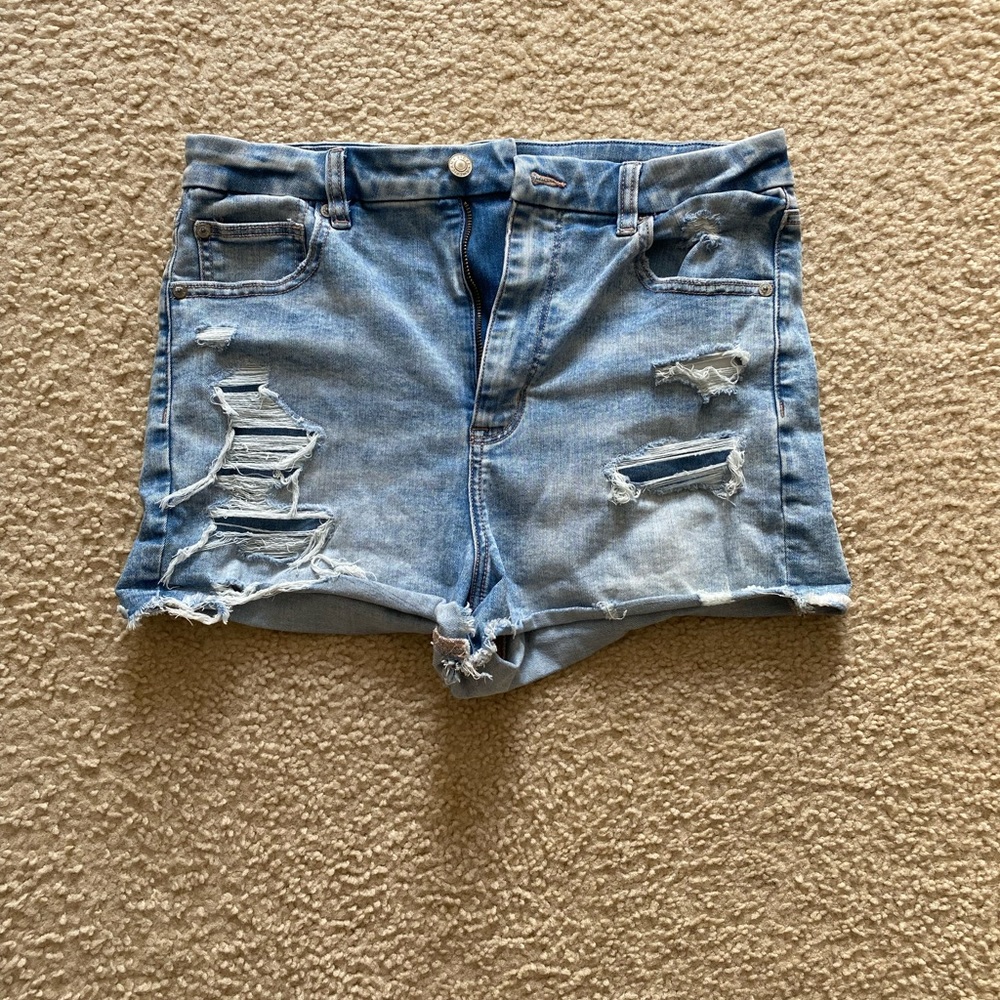 American eagle curvy, “hi rise shortie” ripped  jean shorts. Size 12